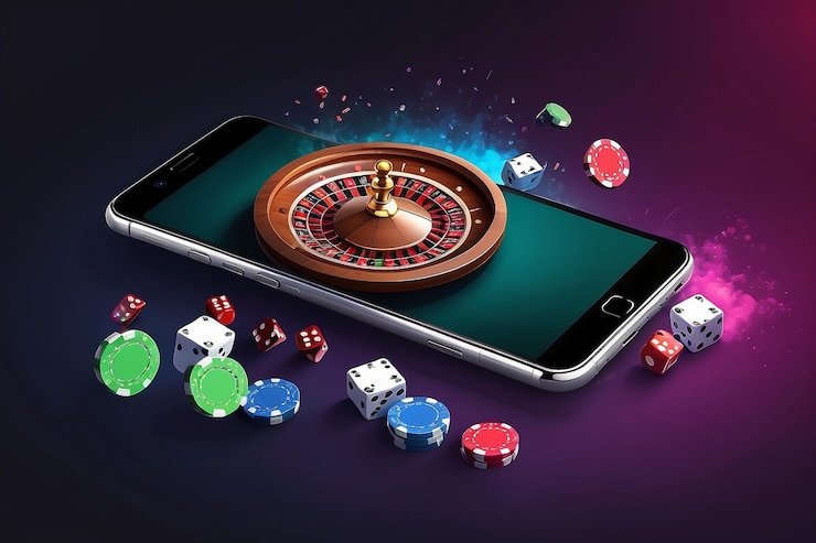 terjun mobile app interface showing slot games and live casino options